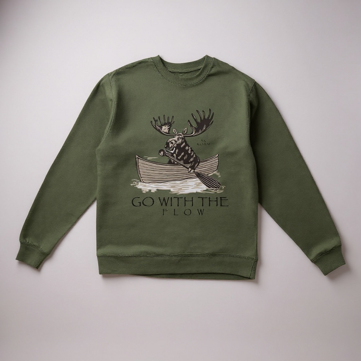 Go With The Flow Army Crew