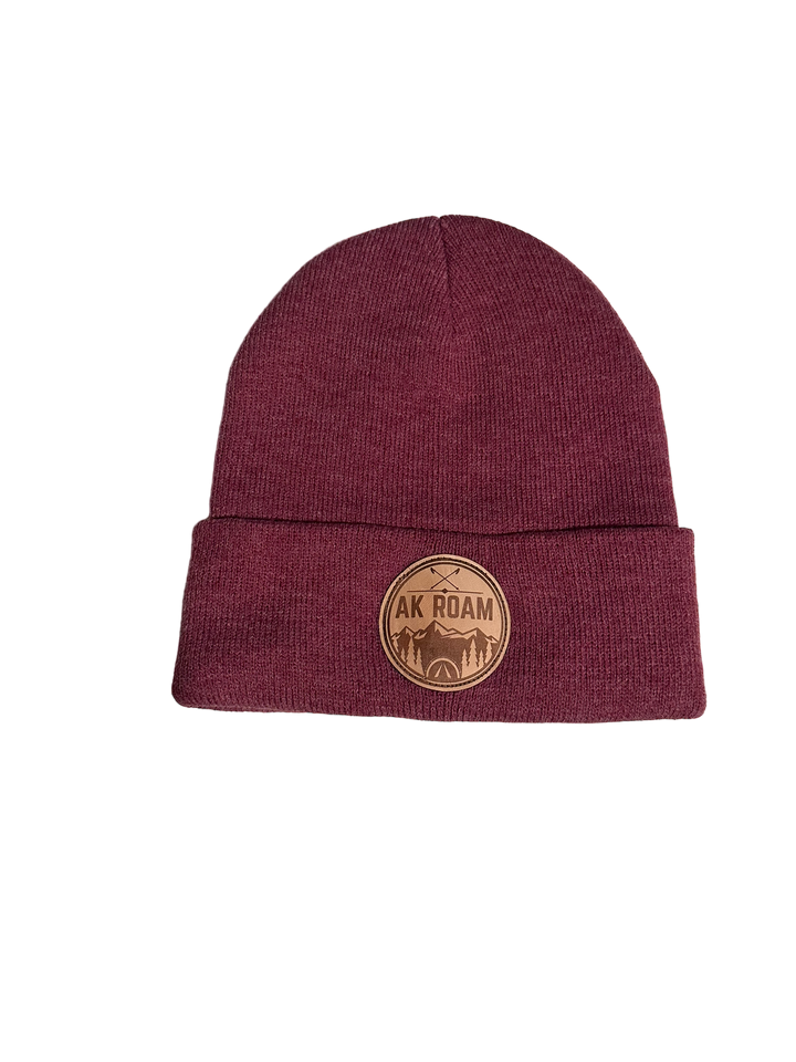 Cardinal Winter Leather Patch Beanie